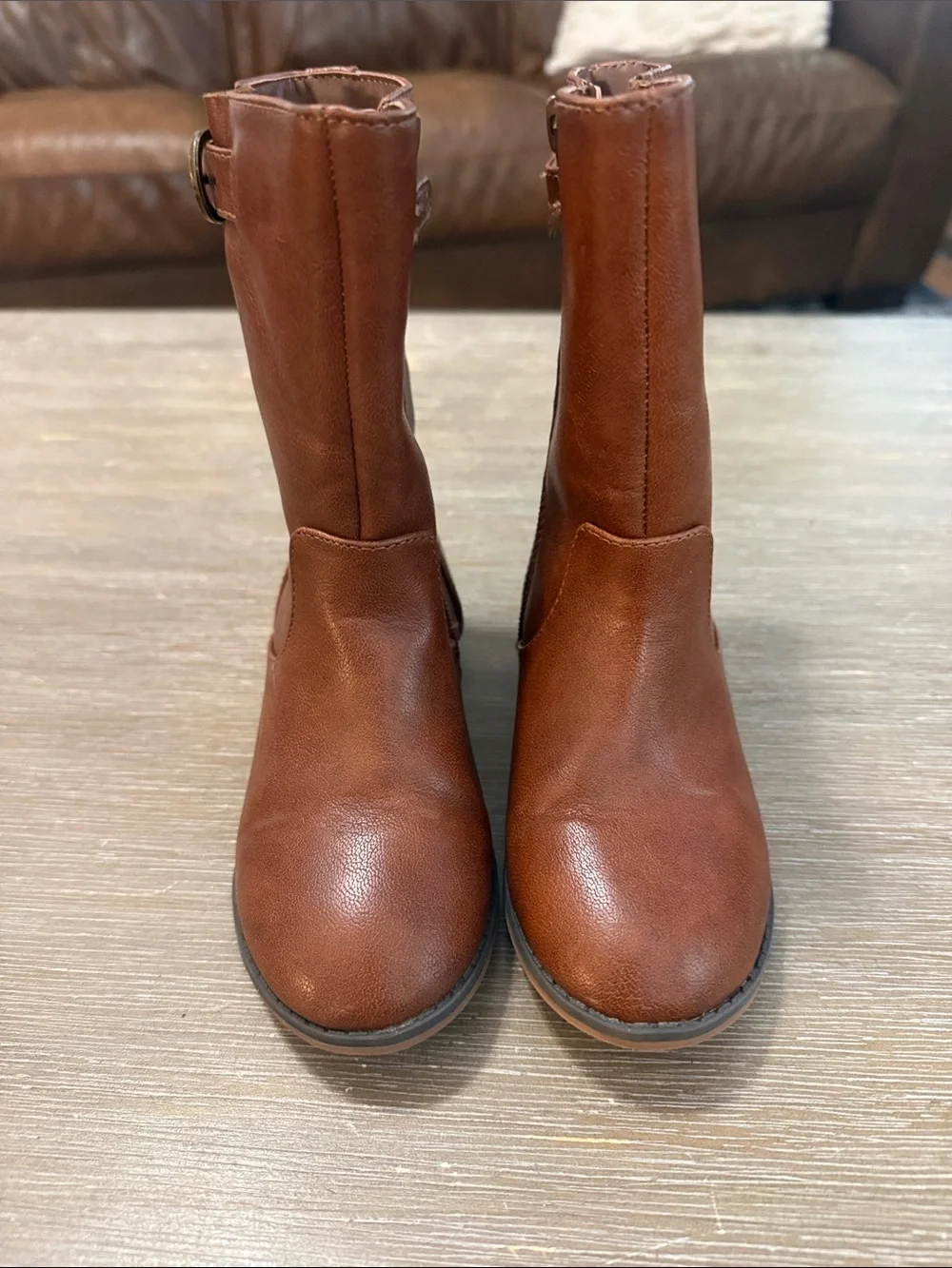 Cat & Jack Toddler Brown Mid-Calf Buckle Boots